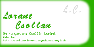 lorant csollan business card