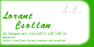 lorant csollan business card